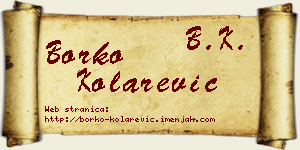 Borko Kolarević vizit kartica